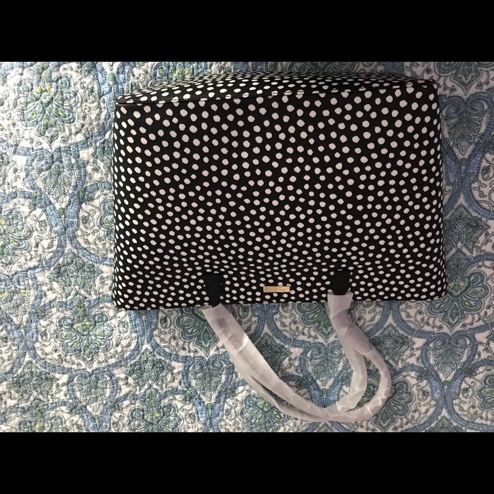 Large black polka dot Kate Spade Tote